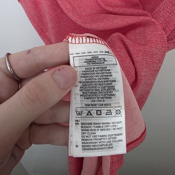 Adidas Red Ultimate Textured Sporty Golf Outdoor Sleeveless Polo Shirt Size L - Picture 5 of 9